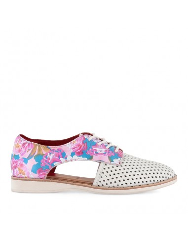 SIDECUT PUNCH SEASONAL - WHITE/PASTEL FLORAL LEATHER