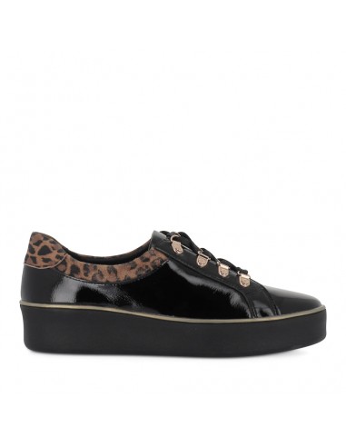 ZABBEY W - BLACK TAN LEOPARD PATENT-SUEDE