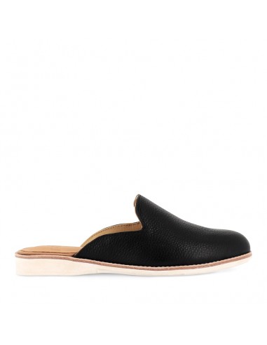 DERBY MULE - BLACK TUMBLE LEATHER