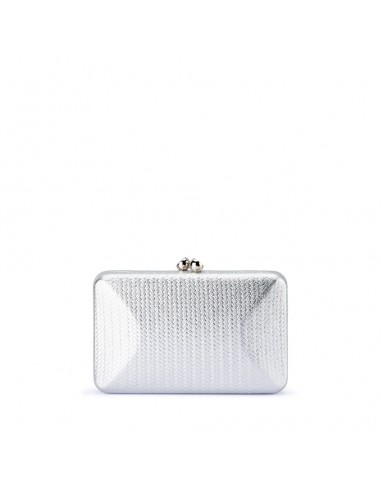 CHICA EMBOSSED CLUTCH - SILVER