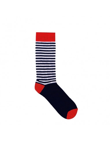 BAMBOO STRIPE SOCK - NAVY/RED/WHITE