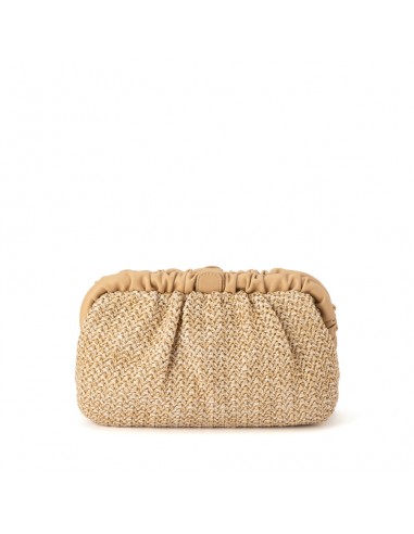 AMALIA PLEATED GATHERED CLUTCH - NATURAL