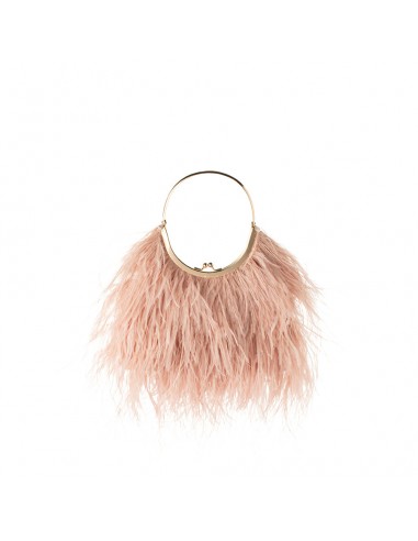 PENNY FEATHERED FRAME BAG - BLUSH